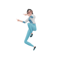 3d ilustración chica empresario png