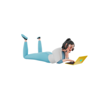 3d ilustración chica empresario png