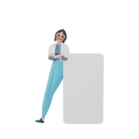 3d ilustración chica empresario png