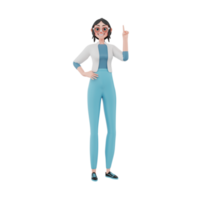 3d illustration girl businessman png