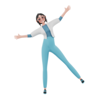 3d illustration girl businessman png