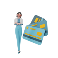 3d render character businesswoman illustration png