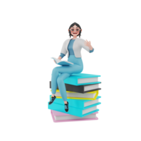 illustration de femme d'affaires de personnage de rendu 3d png