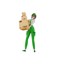 3d render Courier Illustration png