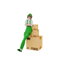 3d render Courier Illustration png