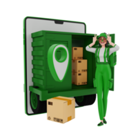 3d render Courier Illustration png