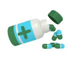 3d illustratie van geneeskunde capsule png