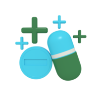 3d illustratie van geneeskunde capsule en tablet png