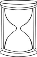 Hourglass with green and gold freehand illustration vector