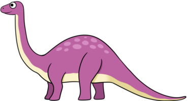 illustration de contour de dessin animé de dinosaure coloré png