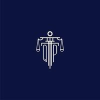 QP initial monogram logo for lawfirm with scale vector design