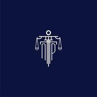 NP initial monogram logo for lawfirm with scale vector design