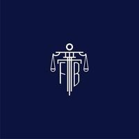 FB initial monogram logo for lawfirm with scale vector design