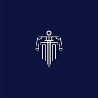 NN initial monogram logo for lawfirm with scale vector design