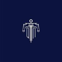 QN initial monogram logo for lawfirm with scale vector design
