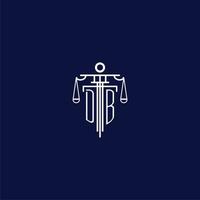 DB initial monogram logo for lawfirm with scale vector design