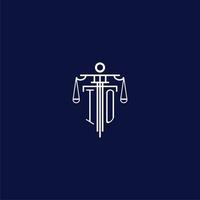 IO initial monogram logo for lawfirm with scale vector design