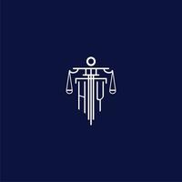 HY initial monogram logo for lawfirm with scale vector design