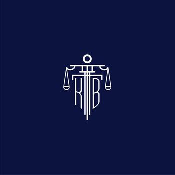 KB initial monogram logo for lawfirm with scale vector design