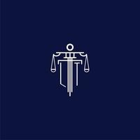 LT initial monogram logo for lawfirm with scale vector design