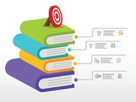 book stack vertical infographic vector