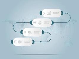 horizontal timeline steps infographic vector