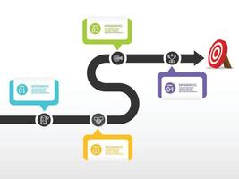 horizontal timeline infographic element report background vector