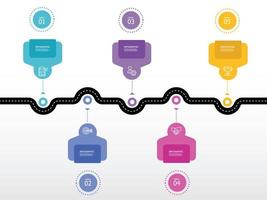 horizontal timeline infographic element report background vector