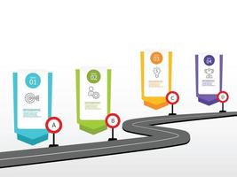 horizontal timeline infographic element report background vector