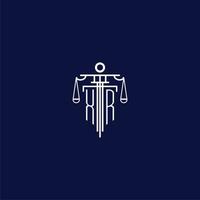 XR initial monogram logo for lawfirm with scale vector design
