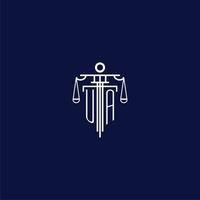 UA initial monogram logo for lawfirm with scale vector design