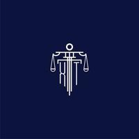 XT initial monogram logo for lawfirm with scale vector design