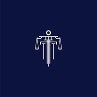 TT initial monogram logo for lawfirm with scale vector design