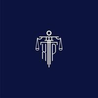 XP initial monogram logo for lawfirm with scale vector design