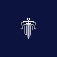 UP initial monogram logo for lawfirm with scale vector design