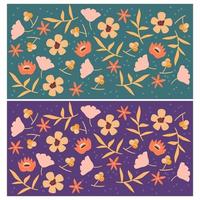 Floral Flower Pattern Girly Soft Kids Banner Template Design Vector