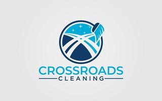 Crossroads cleaning vector logo graphic