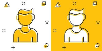 People communication icon in comic style. People cartoon vector illustration on white background. Partnership splash effect business concept.