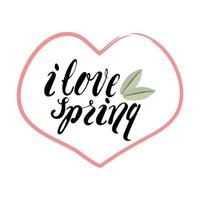 i love spring vector