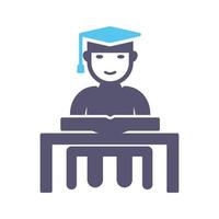 Unique Studying on Desk Vector Icon