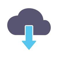 descargar desde el icono de vector de nube