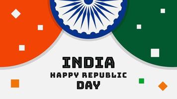 celebración del día de la república india el 26 de enero. diseño de fondo de estilo simple con el símbolo de la bandera india vector