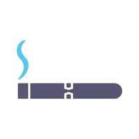 icono de vector de cigarro encendido único