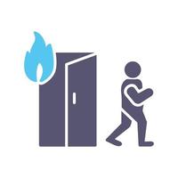 Unique Running from Fire Vector Icon