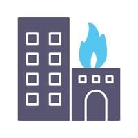 Unique Burning Building Vector Icon