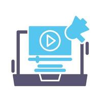 icono de vector de marketing de video