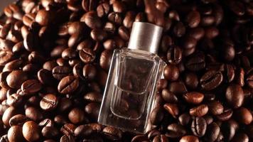 Perfume on coffee beans Transparent bottle with perfume video