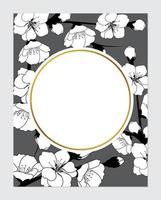 Invitation greeting card with floral background. Wedding invitation, thank you card, save the date cards vector