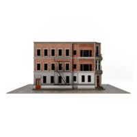 3d american style company apartment or building model isolated png