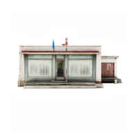 old groceteria shop building model isolated png